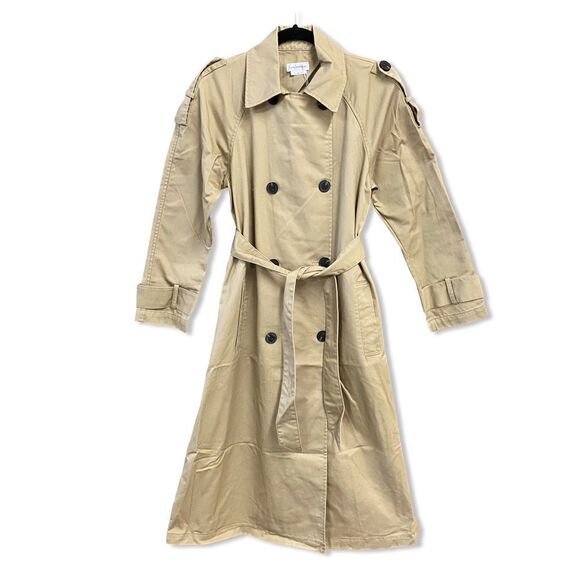 NWT Lovers and Friends Rachel Ridley Trench Coat Beige khaki belted Revolve XS - Picture 6 of 13